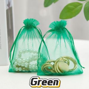 10/50/100pcs Organza Gift Bag Drawstring Pouches For Candy Jewelry Bag Packing Wedding Christmas Gift Bags Organza Bags