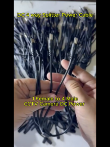 DC 4 way Splitter Power Cable 1 Female to 4 Male for CCTV Camera DC Power 1by4 For CCTV Camera LED
