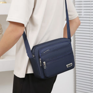 JIFANPAUL | Waterproof Multi Layer Mens Shoulder Bag Crossbody Sling Bag for Men Korean Style Casual Bag with Multiple Pockets for 8 Inch Laptop