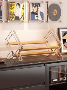 CHUJUN | Black Acrylic CD Storage Rack for Discs Vinyl Records Tapes DVDs and CDs