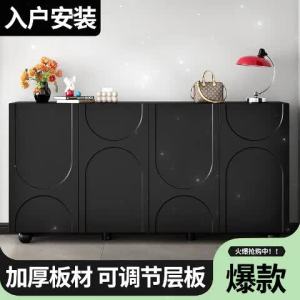 Living Room Drawer Storage Cabinet Sideboard Cabinet Soild Wood Sideboard Cabinet Storage Stand Bedroom Sideboard Cabinet Storage Home Integrated Wall Rental Room Black Storage 储物柜