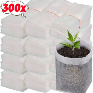 Dizoey 300PCS Biodegradable Nursery Grow Bags Non-woven Plants Grow Pockets Home Garden Flower Vegetable Seedling Accessories