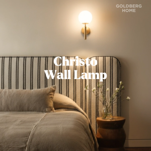 Christo Classic Luxe Gold & Frosted Wall Lamp- Bedroom Living room light | Goldberg Home