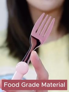 HOMSA Baby Spoon and Fork Tableware Set Kid Training Feeding Stainless Steel