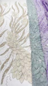 African 3D Flower Nigerian French Net Groom Embroidery Tulle Sequins Lace Fabric Beautiful Luxurious Heavy Beaded For Wedding