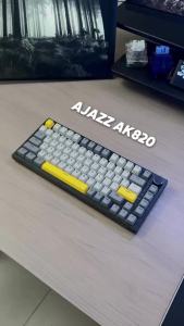AJAZZ | Ajazz AK820 75% Layout Wired Gaming Mechanical Keyboard Metal Adjustment Knob Office Mechanical Keyboard RGB DIY