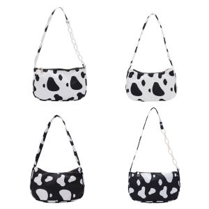 【New Arrival】Cow Milk Printed Women Handbag Totes Female Casual Underarm Shoulder Bags