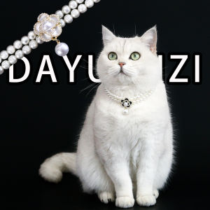 Pet Flower Pearl Pendant Necklace Maltese Devon Cat Noble Double Pearl Flower Collar Accessories