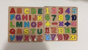 Colorful Alphabet Number Wooden Puzzles Toy for Kids Montessori Early Educational Baby Toys Intelligent Matching Game Child Gift