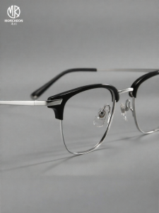 MOKCHEON | Lightweight Half Rim Eyebrow Style Nerd Glasses
