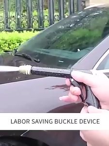 Paket Komplit Semprotan Water Gun New Pistol Semprot Taman Steam Cuci Mobil Motor - Tinggal Colok Pasang Kran Selang Air Serat Benang Anyaman Cuci Motor Mobil 2MM - Semua Ukuran Keran Rumah Selang Air Plus Nozzle Semprotan Model Pistol Tembakan Hitam