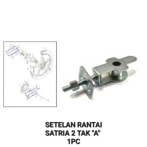 Setelan Rantai Satria 2T "A" (Harga Per 1 PCS) - Stelan Rante Anting Anting Chain Adjuster + Plat Suzuki Satria 2 Tak Hiu Lumba Kwalitas Grade A