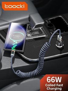 Toocki | 66W Fast Charging Car Spring Data Cable 1.8m USB Dual Type-C Charger