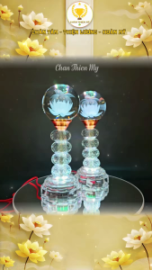 Đèn Thờ Pha Lê Cầu Cao Cấp CHÂN THIỆN MỸ Đèn Trang Trí Bàn Thờ PLC-10