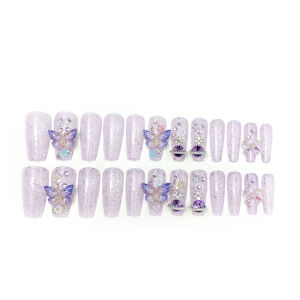 【FREE Sticker 】24Pcs Fashion Nail Art Fake Nails Cat Eyes Nails Patch Wearable Nails Nail Patch Short Fake Nails Wearable Nails Stickers Waterproof