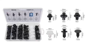 100PCS Car Bumper Clip Rivet Door Panel Retainer Car Fastener ClipLocking Clip Pin Bumper Locking Clip Pin Plastic Pin Car Clip Trim Kit Car Push Pin Rivet Bumper Clips Door Panel Molding Assortments Fastener Clip