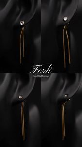 HB Jewelry FORLI Multi-Size 2mm to 5mm Tassel Stud Earrings for Women Non Tarnish Hypoallergenic Non Fading Elegant Minimalist Everyday Wear Fashion Jewelry Stud Earrings Stylish Accessory