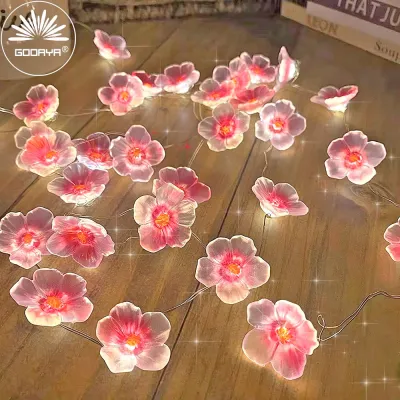 30LEDS Cherry Blossom Fairy Light String Lights Night Light Lamps Battery Powered For Outdoor Christmas Garland Decoration