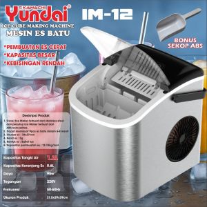 Mesin Cetak Es Batu Kristal Yundai IM-12 Daya 95 Watt
