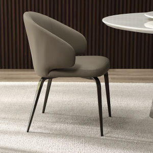 Italian Style Minimalist Dining Chair Household Fancy Light Luxury and Simplicity Internet Celebrity Western Restaurant Cat Scratching Belt Armrest Kang Dining Chair