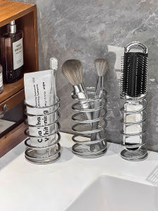 Aesthetic High Quality Stainless Steel Toothbrush Holder With Spring Mechanism