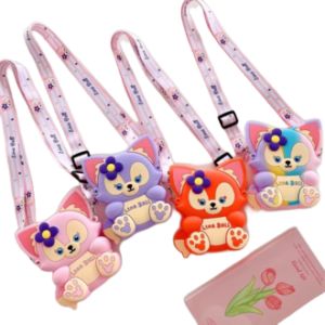 Túi đeo cho bé dễ thương hình mèo hoa siêu đẹp mini phong cách Hàn Quốc chất liệu silicon Fullbabyvn114