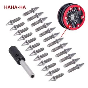 Metal M3 Spike Hex Screws Wheel Hex Hub Screw 24/Set With Screwdriver for 1/10 1/8 RC Crawler Car SCX10 TRX4 DIY