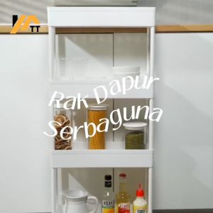 YATT Rak Dapur Square Rak Troli Rak Kamar Mandi 3 Susun Minimalis/Rak Dapur Persegi Panjang