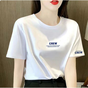 NUANKONG | Short Sleeve Loose Fitting Slimming Print T-shirts Set