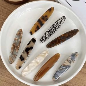 🔥Small Size Side Clip French Style Simple Duckbill Clip Leopard Print Hair Clip Resin LovelylifeFu👍