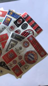 Paket Stiker Hologram Klub Bola: Barcelona, Madrid, Manchester United, Milan, PSG, Liverpool