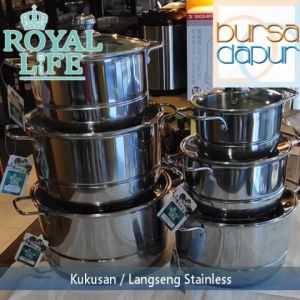 Royal Life Stainless Langseng / Steamer Pot 26 cm / Kukusan  Stainless [26 cm]