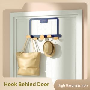 Hooks Behind The Door No-Drill Bedroom Bathroom Door Behind Coat Hook Iron Hangers Creative Storage Shelves