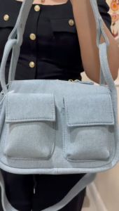 Tas Slempang Dan Bahu Bahan Jeans 8423-1 Free 2 Tali