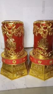 Lilin Sembahyang Baterai Lilin Merah Jelly Putar Nyala 3 Hari 1 Set