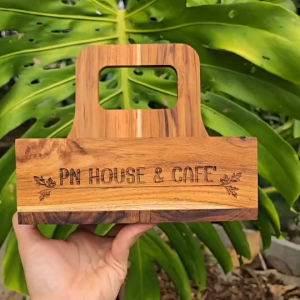 กล่องใส่เครื่องปรุง ขวดซอส กล่องใส่เครื่องเคียง กระเช้าใส่เครื่องปรุง ตะกร้าเครื่องปรุง ทำจากไม้แท้ 3 ชิ้น เลเซอร์ ชื่อหรือโลโก้