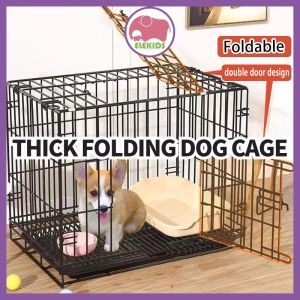 Dog Cage Foldable Pet Cage Pet Collapsible Cage 50CM/60CM/70/85CM/100CM Dog House Dog Cage with Poop Tray