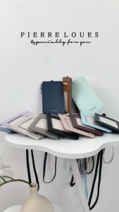 BIG SIZE🎁Pierre Loues Original Side Zip Name Tag ID Card Holder MultiCard Slot Lanyard Holder 618-78