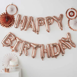 13pcs Birthday Balloon Rose Gold Color Foil Letter Balloons set Happy BirthdayDecoration Globos Kids Party supplies