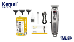 Kemei Km-1675 ปัดเตอร์เลี่ยนตัดผม กันขอบ ปัดเตอร์เลี่ยนไร้สายความถี่มอเตอร์ปรับได้5ระดับ  สินค้าจับถนัดมือ เหมาะกับช่างห