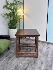 Walnut Foldable Bamboo Table Multi-Functional Heating Fire Pit Desk Modern Simple Style Indoor Outdoor Versatile Portable Table