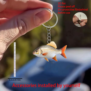 other | 2D Carp Pattern Acrylic Keychain Creative Car Rearview Mirror Pendant Backpack Home Decor Holiday Gift for Fish Lovers