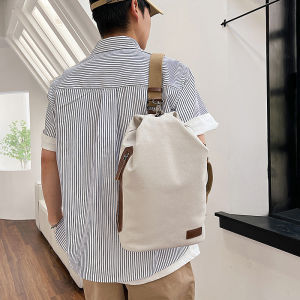 Grab&Go กระเป๋าเป้ผู้ชาย กระเป๋าเป้พร้อมหูหิ้ว ผ้าแคนวาส จุของได้เยอะ เหมาะกับการพกพาเดินทาง ปีนเขา สําหรับผู้ชาย ผู้หญิง