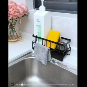 Over-Sink Faucet Caddy – Compact Spice Rack & Utensil Holder with Drain Tray