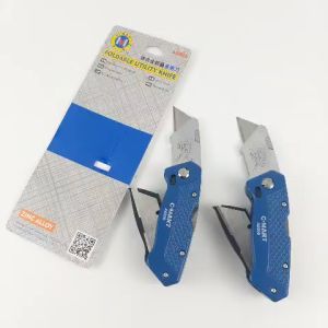 Dao rọc giấy cán xếp gấp gọn A0006 CMART kèm 6 lưỡi dao rọc cáp siêu sắc