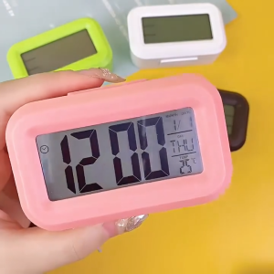 LED Light Digital Date Alarm Clock and Smart Clock Automatic Soft Snooze