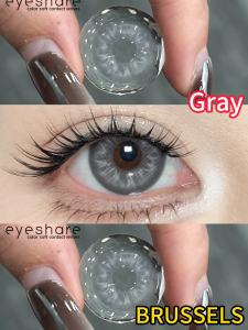 [COD] EyeShare 1 pair softlens BRUSSELS Seri Brown/Gray/Blue lensa kontak 00 tanpa gelar 14.0mm Suitable for Riasan mata Dapat digunakan untuk cosplay Halloween 1 Yearly Used