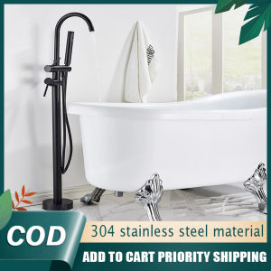Guga Bathroom Floor Standing Faucet Shower Set Faucet 360 Degree Rotating Spray Head with Hand Held Shower Faucet