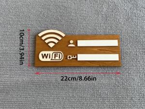 1Pc Rustic Wooden WiFi Password Sign Vintage Wall-Mounted Wireless Network Indicator Plaque MultiPurpose Home Decor Access