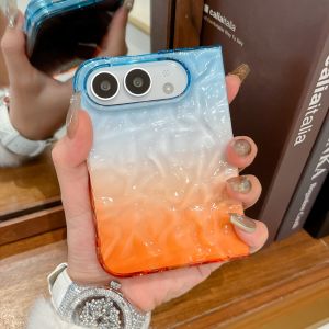 Creative Pleated Water Ripple Gradient Color Phone Case for iPhone Duo 2026 New 18 Fold Dopamine Bracelet Wristband Clear Cover